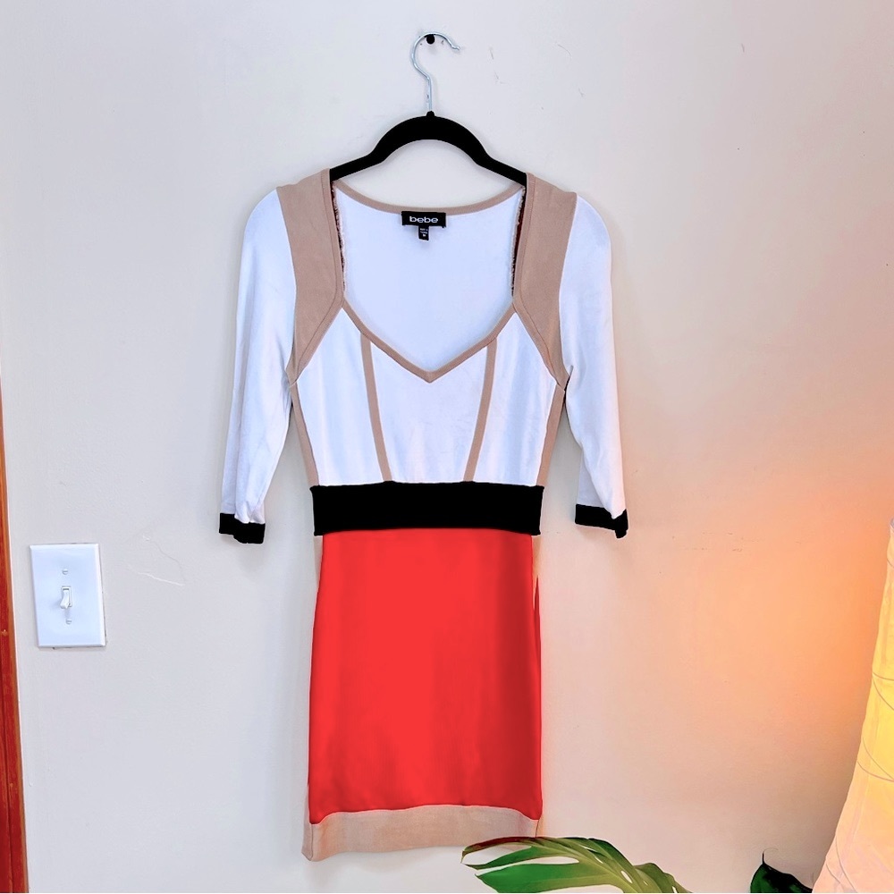 Bebe multi colored bandage dress